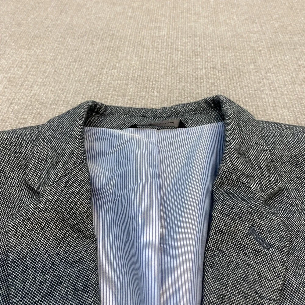 Banana‎ Republic Blazer Mens 44 Gray Check Tailored Slim Fit Sport Coat Jacket